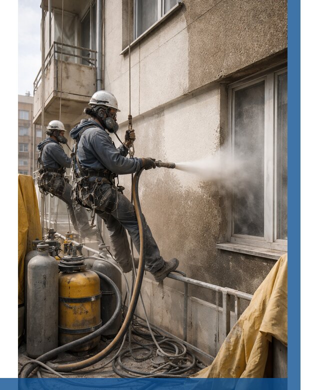 Пескоструйная очистка фасада в Зеленокумске от 662 р. | ВЫСОТНИК-Злм