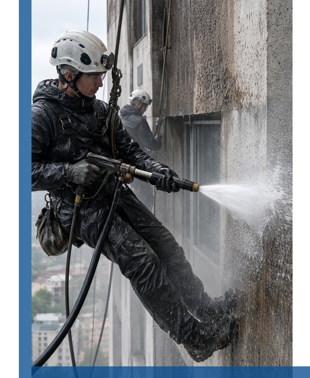 Гидроструйная очистка фасадов и конструкций в Зеленокумске