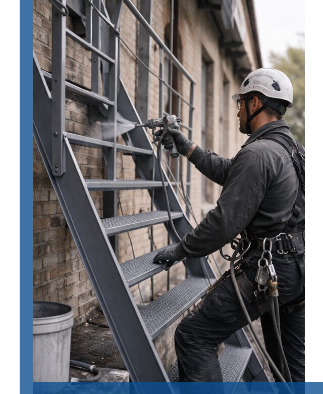 Покраска и антикоррозионная защита пожарных лестниц в Зеленокумске