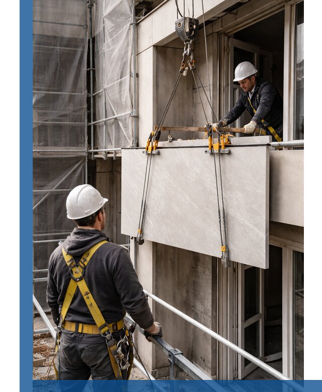 Подъем керамогранита на этаж в Зеленокумске грузчиками и техникой