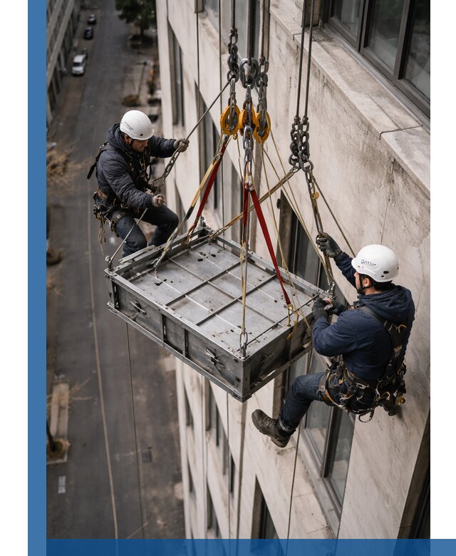 Спуск и подъем грузов по фасаду в Зеленокумске для зданий