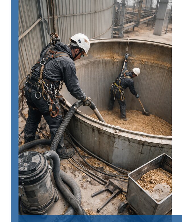 Профессиональная чистка зерновых бункеров в Зеленокумске с выездом