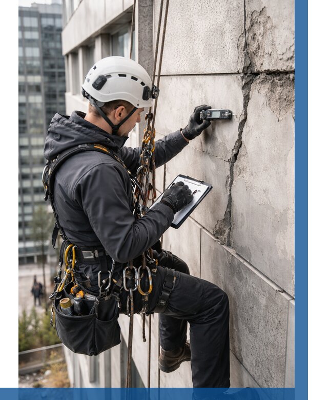 Обследование фасада альпинистами в Зеленокумске от 122 р. | ВЫСОТНИК-Злм