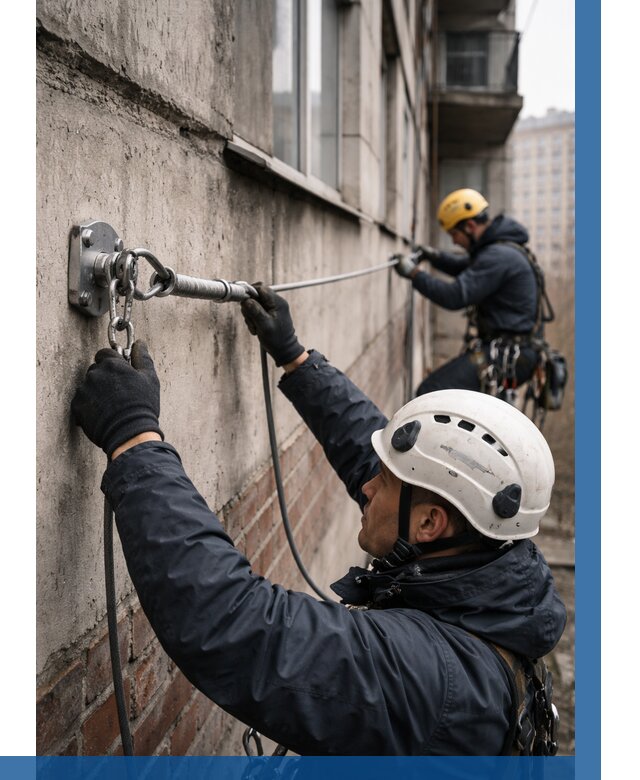 Монтаж анкерных линий в Зеленокумске от 3055 р. | ВЫСОТНИК-Злм
