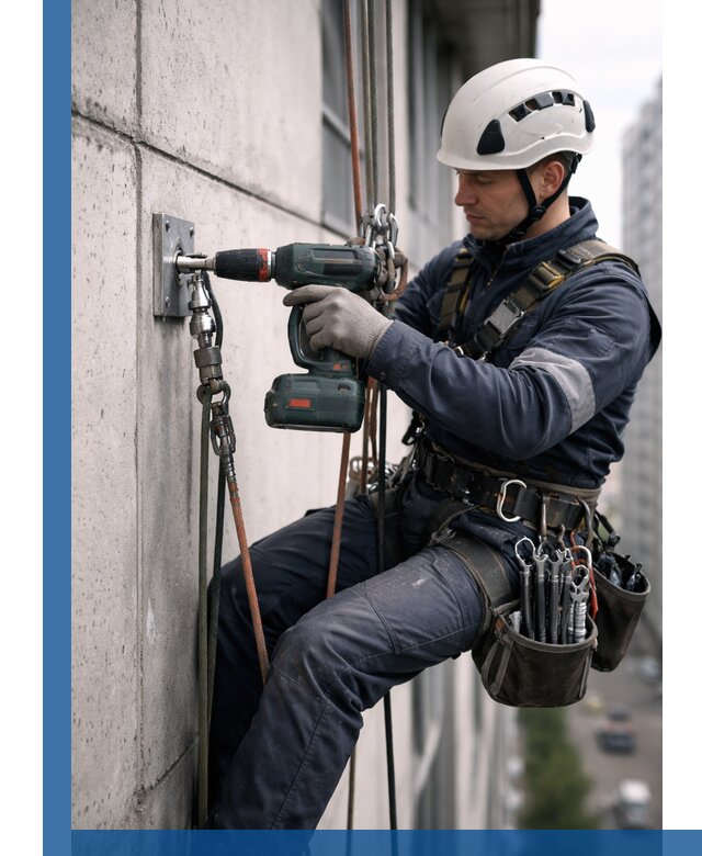 Установка анкерных точек для высотных работ в Зеленокумске